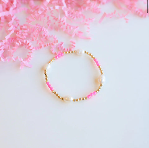 Hot Pink Pearl Poppi Bracelet